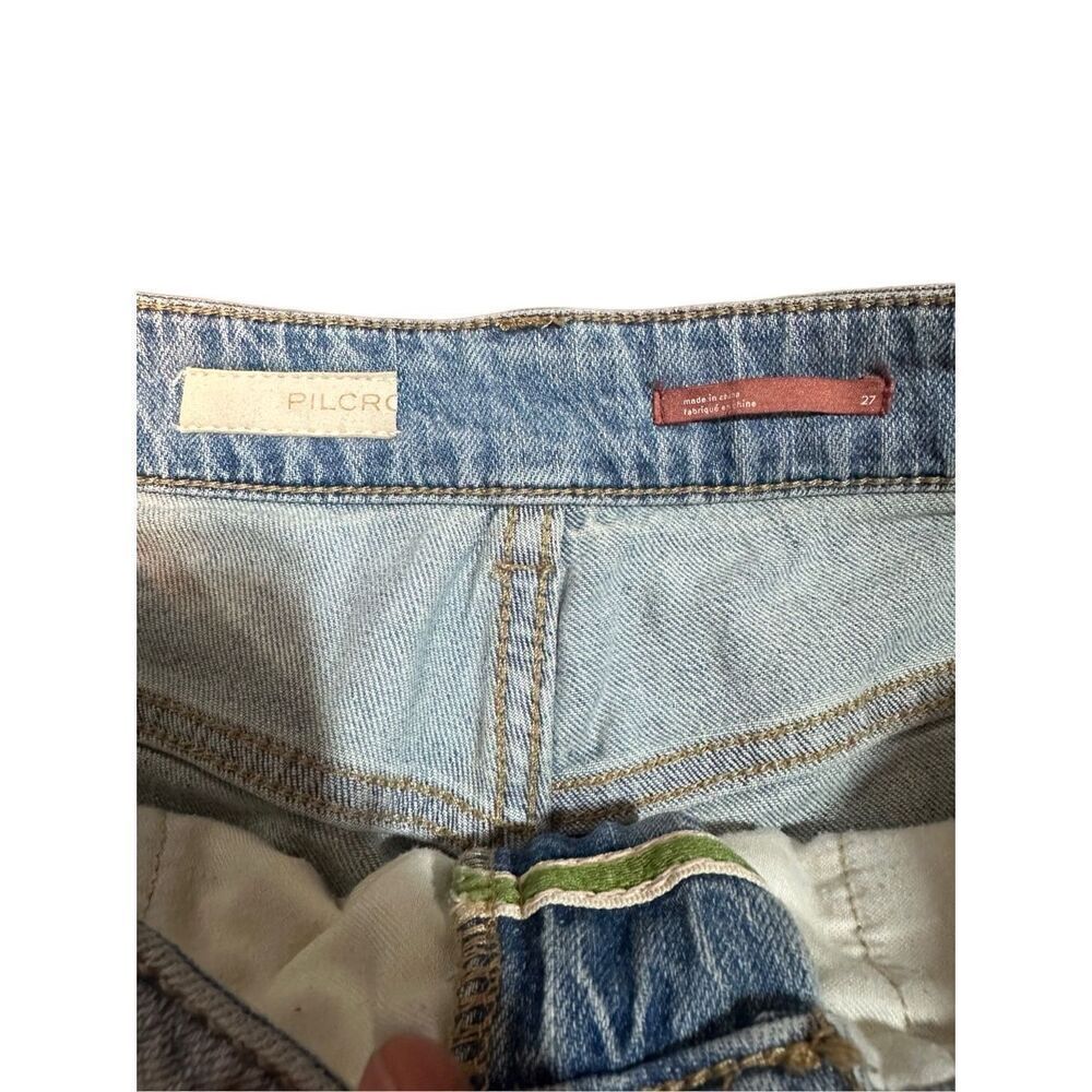 Anthropologie Pilcro Jean Shorts Ultra High Rise Light Wash Denim Raw Cut Off Sz - Picture 5 of 9